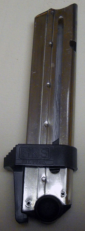 Mitchell P08 magazine with loading tool, locked down